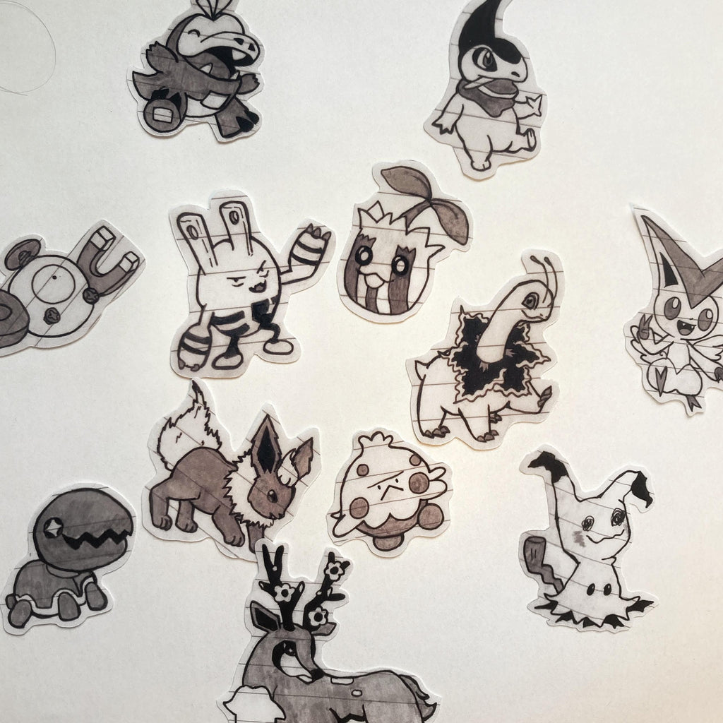 Pokemon inspired mini stickers