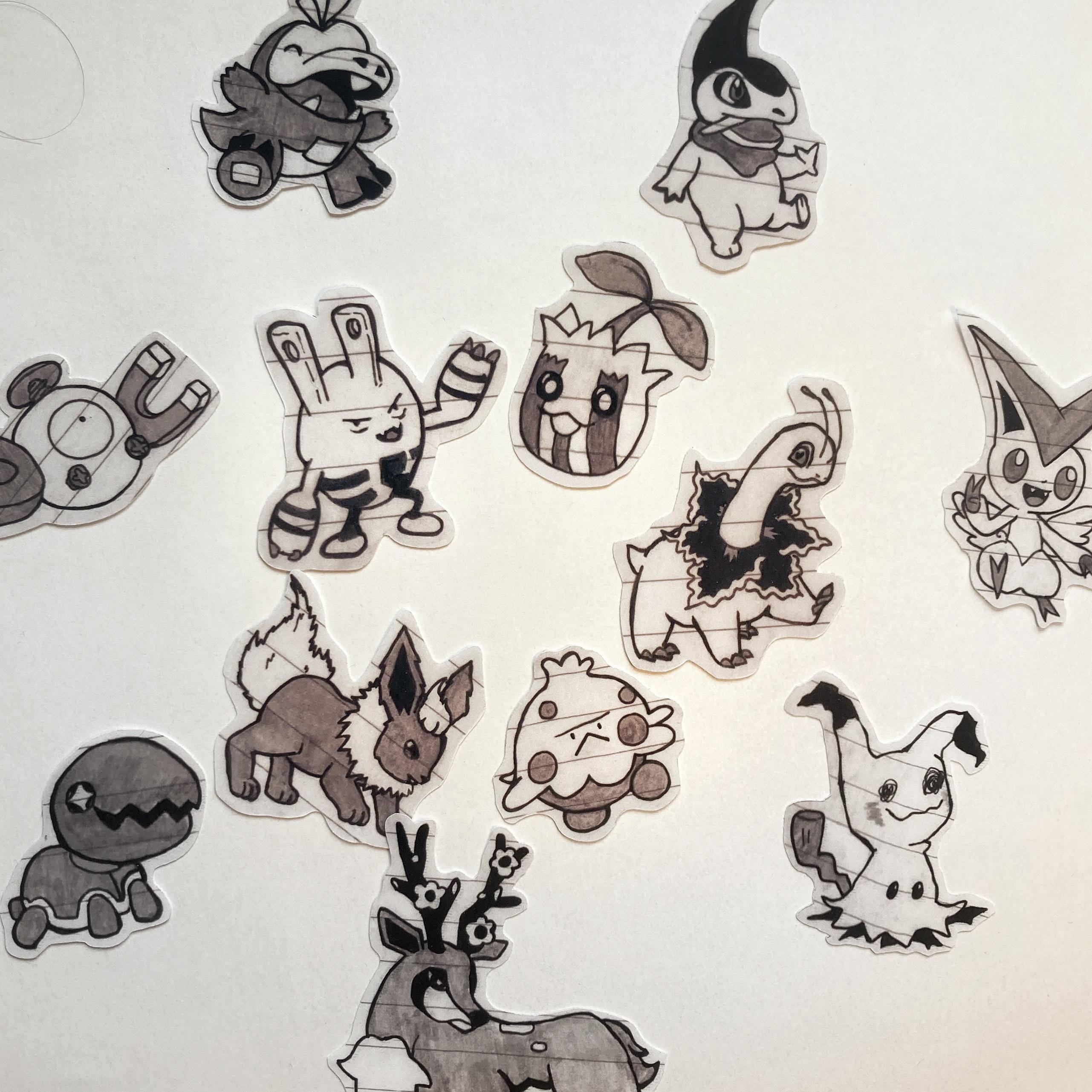 Pokemon inspired mini stickers