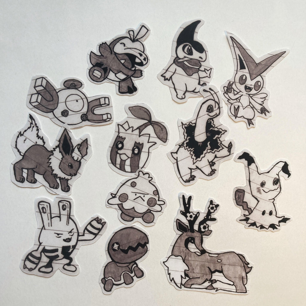 Pokemon inspired mini stickers