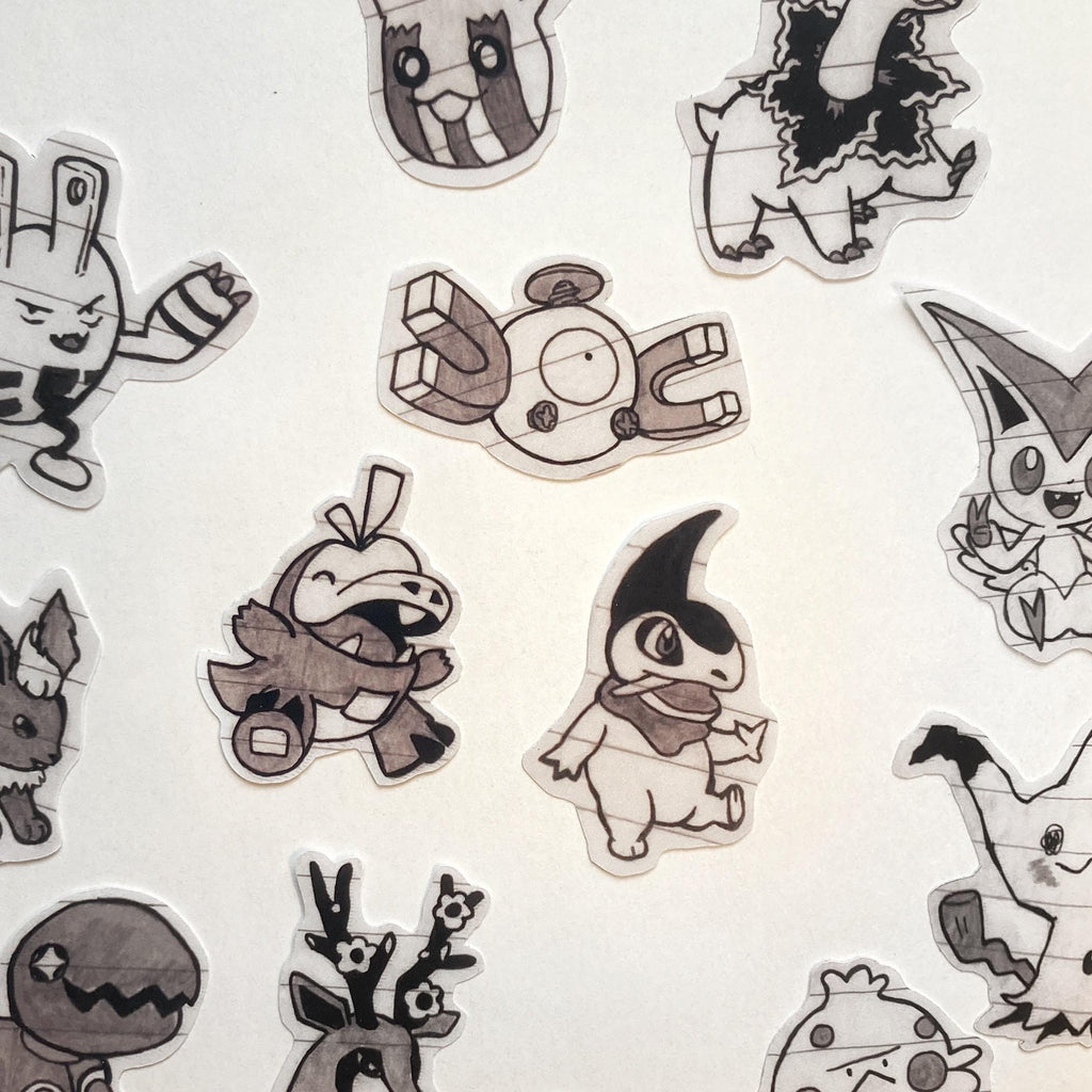 Pokemon inspired mini stickers