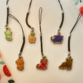 Cat Fruit Wooden Phone Charms